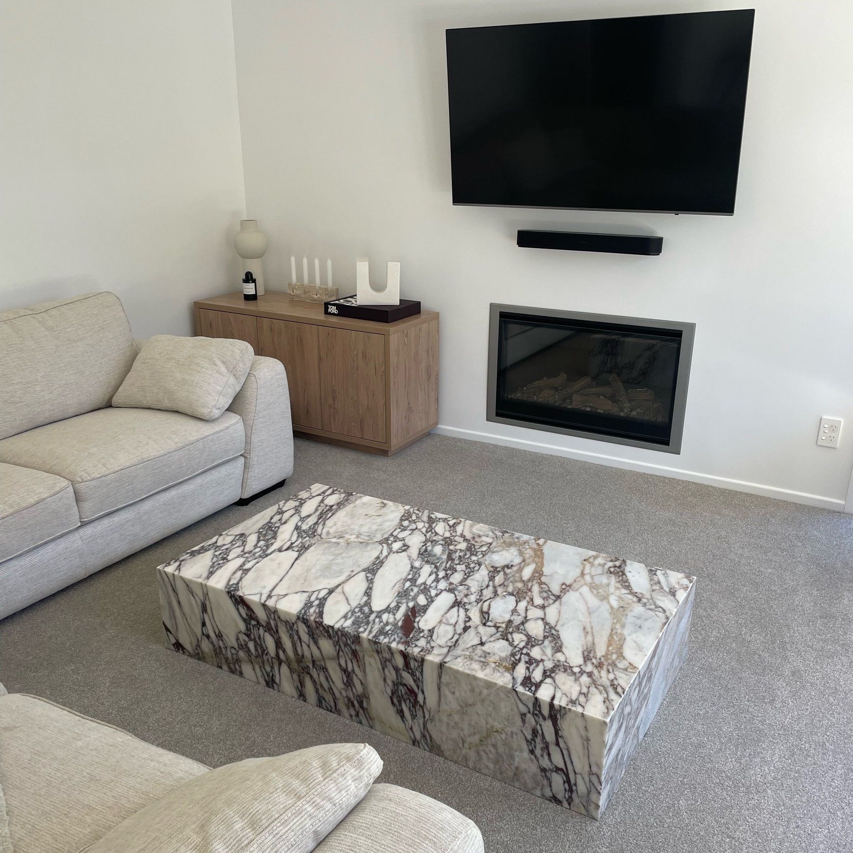 Block Coffee Table - Viola Calacatta Marble