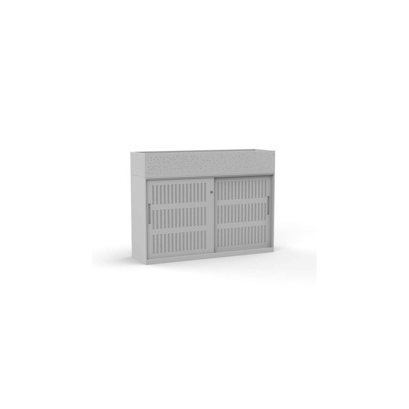 Titan Sliding Door Cabinet with Planter White