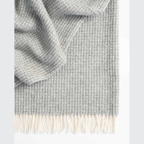 Weave Home Breckon Wool Throw Blanket - Fog | NZ Made | Waffle