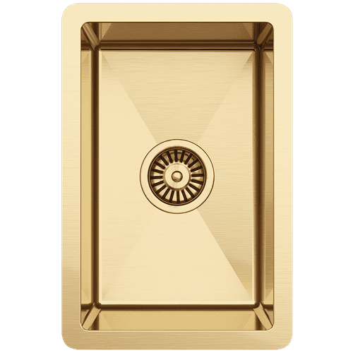 Brushed Brass Gold Jeeves 300x450 Single Bowl Butler Sink