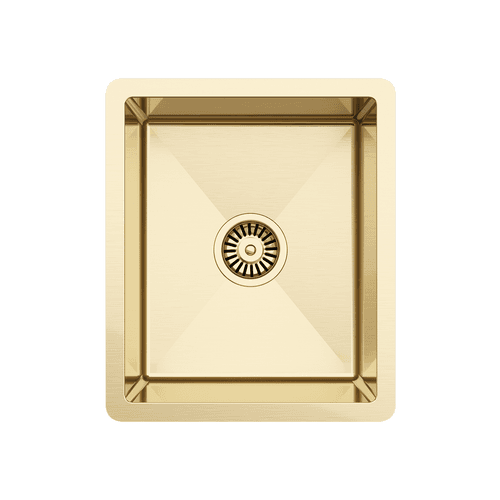 Brushed Brass Gold Maya 380x450 Single Bowl Sink