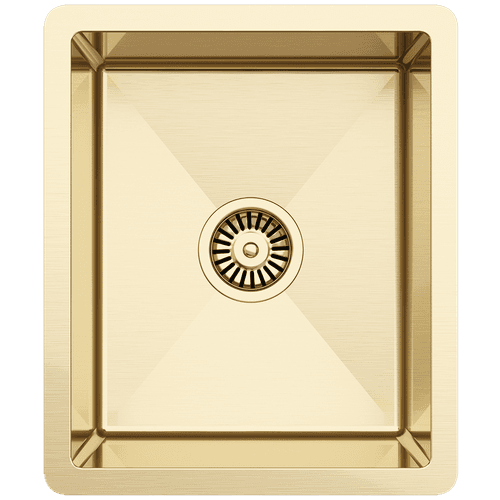 Brushed Brass Gold Maya 380x450 Single Bowl Sink