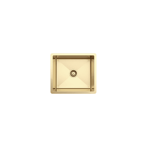 Brushed Brass Gold Penny 510x450 Single Bowl Sink