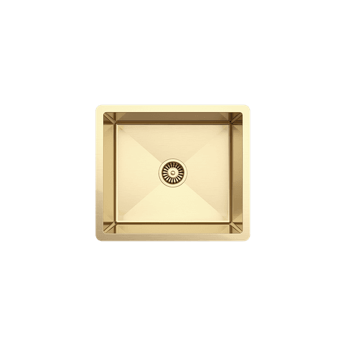 Brushed Brass Gold Penny 510x450 Single Bowl Sink