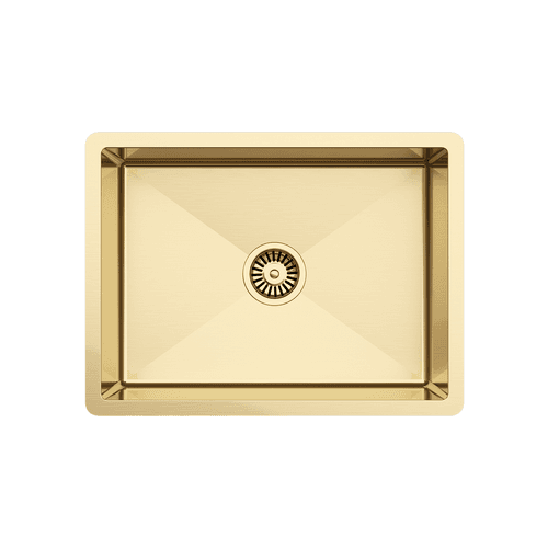 Brushed Brass Gold Willow 600x450 Medium Single Bowl Sink