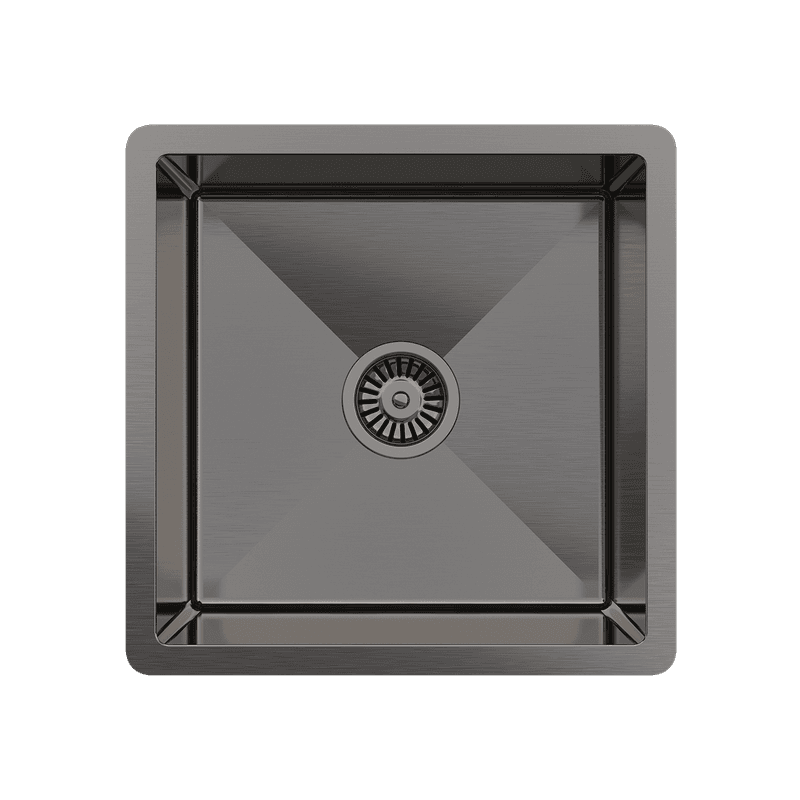 Brushed Gunmetal Nala 450x450 Single Bowl Sink