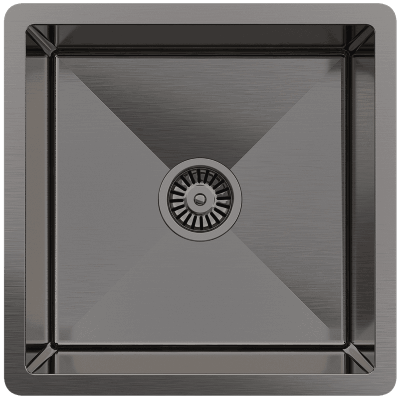 Brushed Gunmetal Nala 450x450 Single Bowl Sink