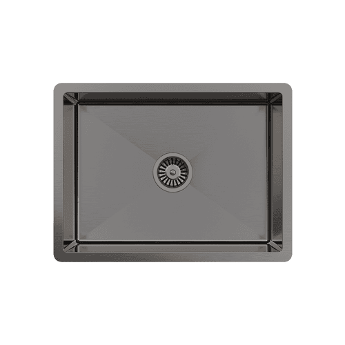 Brushed Gunmetal Willow 600x450 Medium Single Bowl Sink