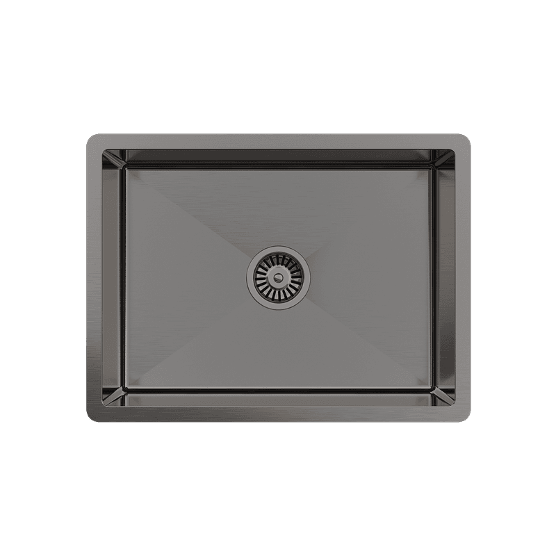 Brushed Gunmetal Willow 600x450 Medium Single Bowl Sink