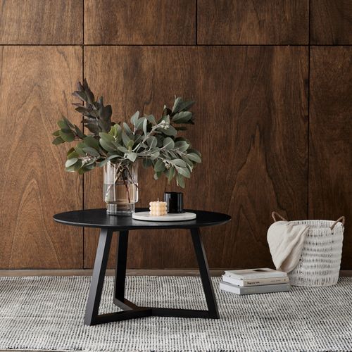 Cannes Round Hardwood Coffee Table | Black