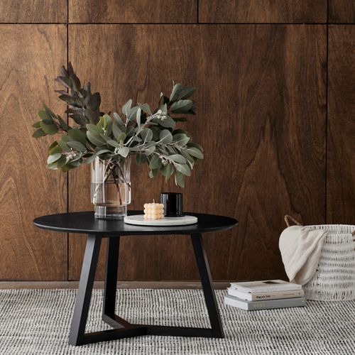 Cannes Round Hardwood Coffee Table | Black