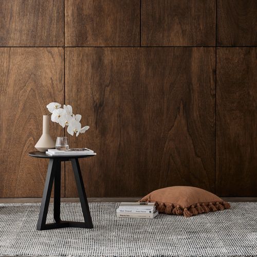 Cannes Round Hardwood Side Table | Black