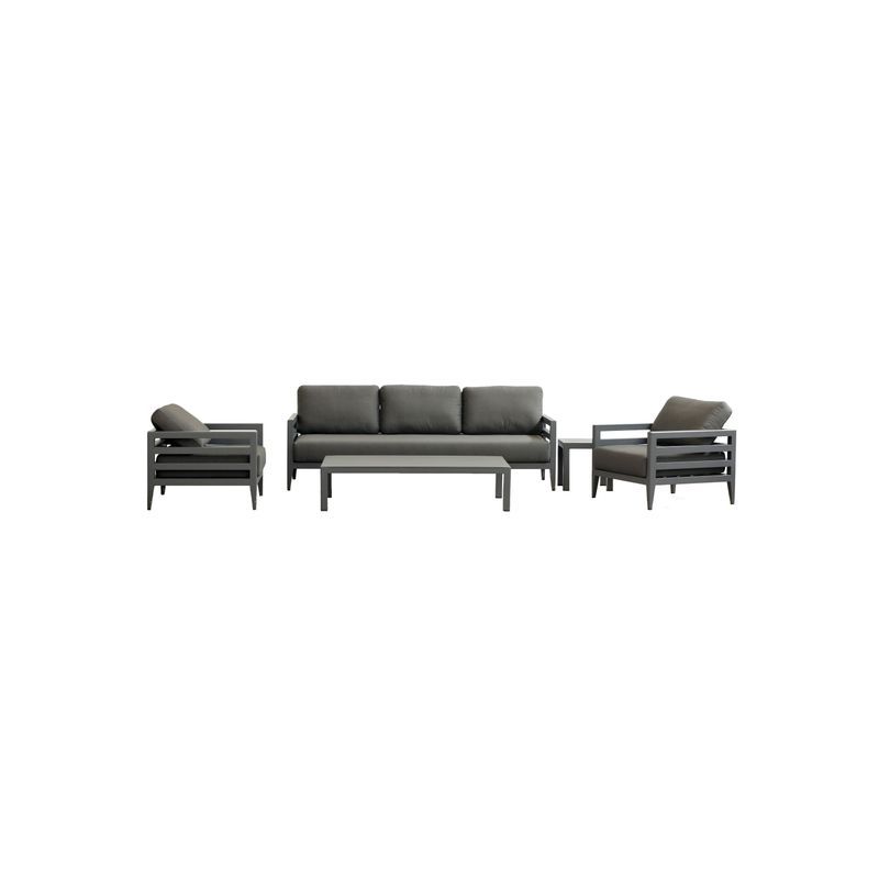 Capri 5pc Lounge Set - Charcoal