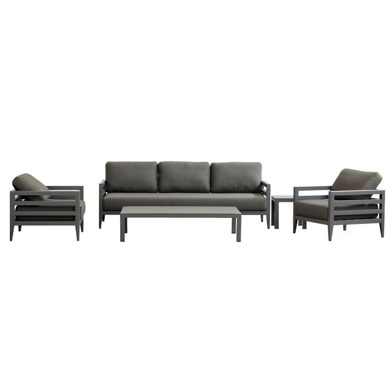 Capri 5pc Lounge Set - Charcoal