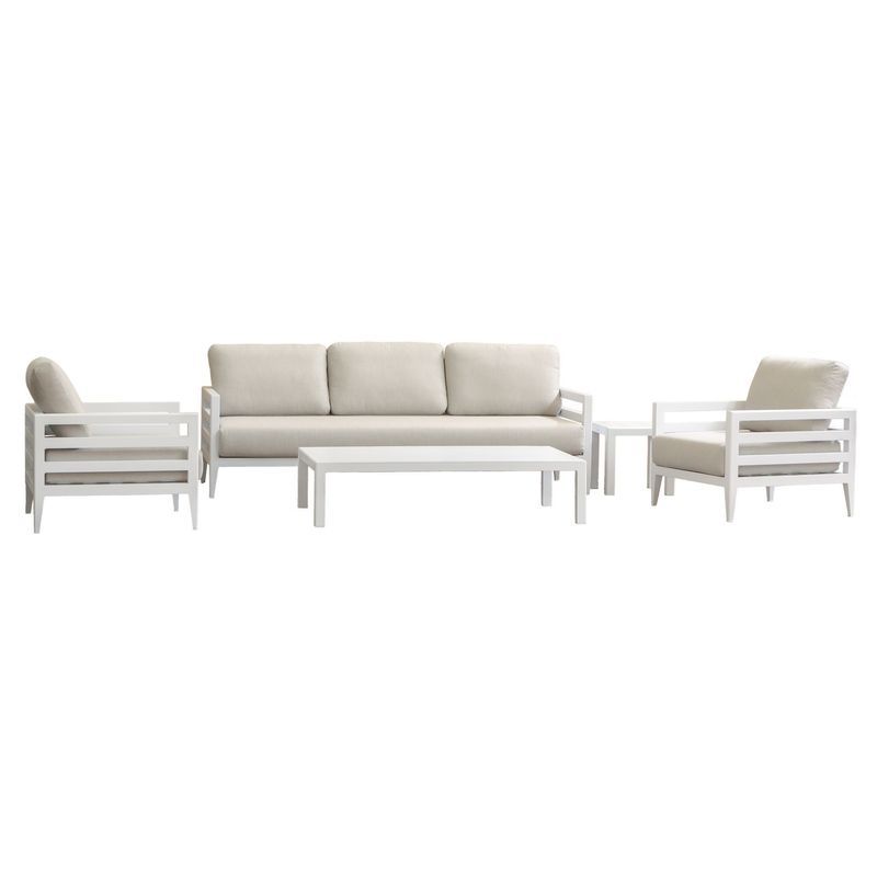 Capri 5pc Lounge Set - White