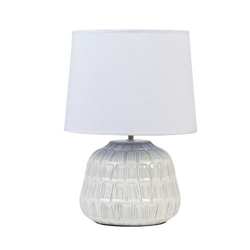 Ceramic Shell Lamp With White Shade