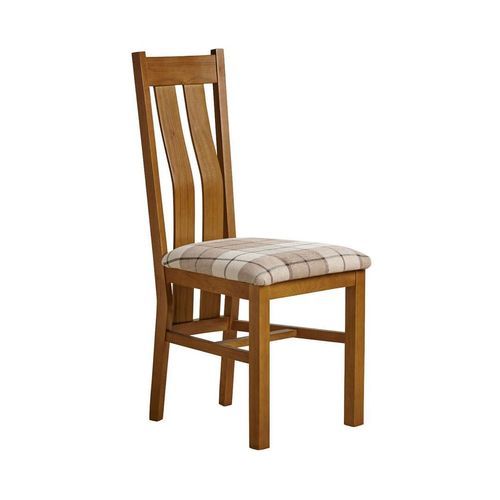 Rustic Solid Oak Dining Chair Fabric Pad