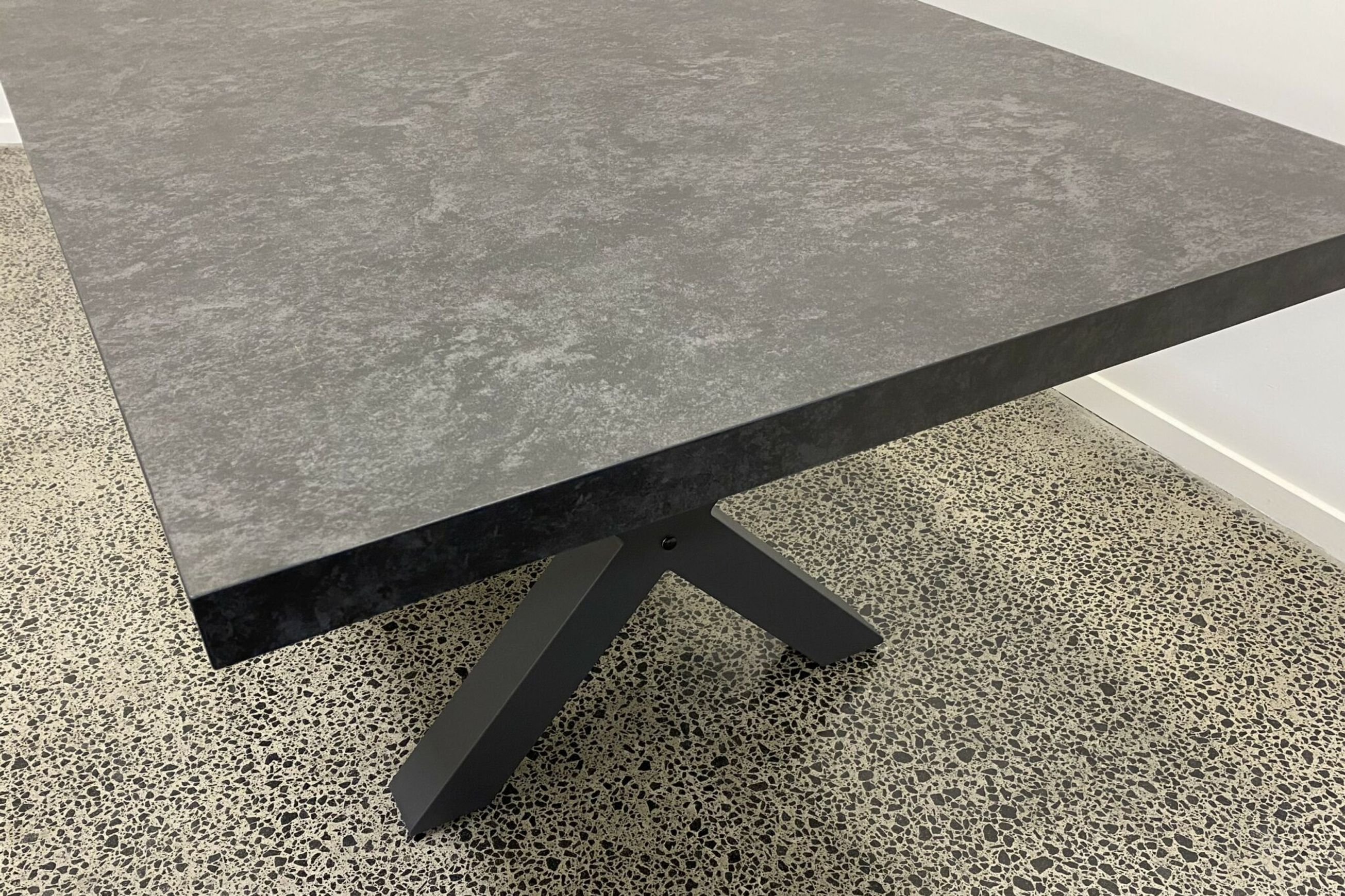 Modena Ceramic X Leg Outdoor Dining Table 240cm | Charcoal