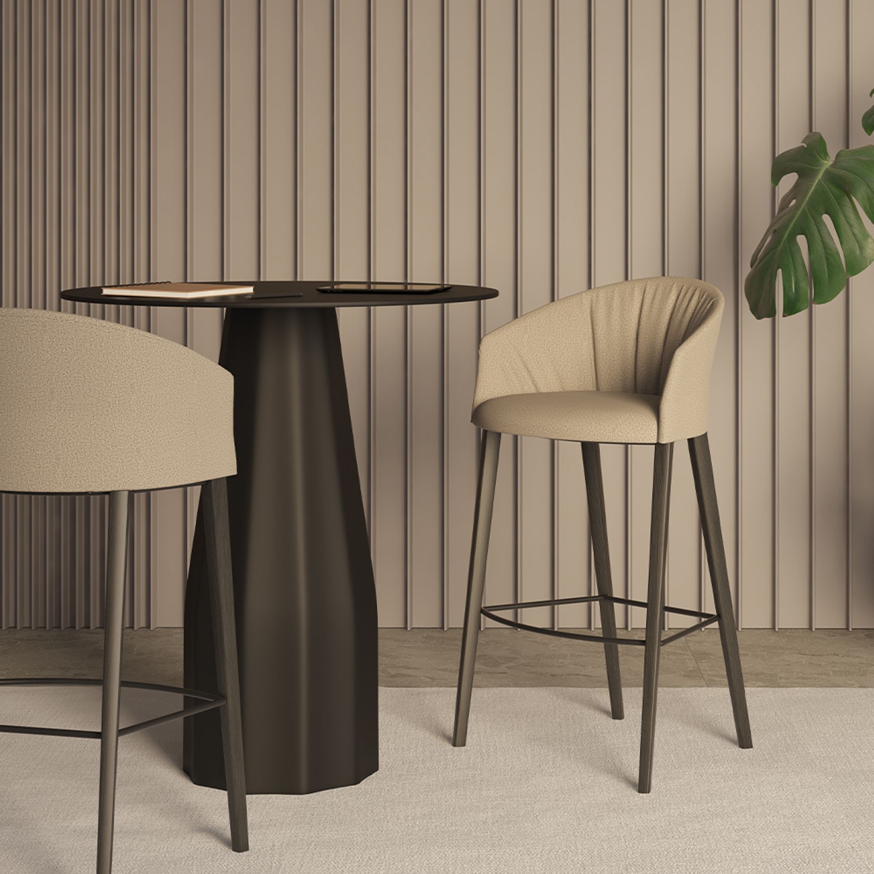 Copa Counter Stool - Wooden Legs
