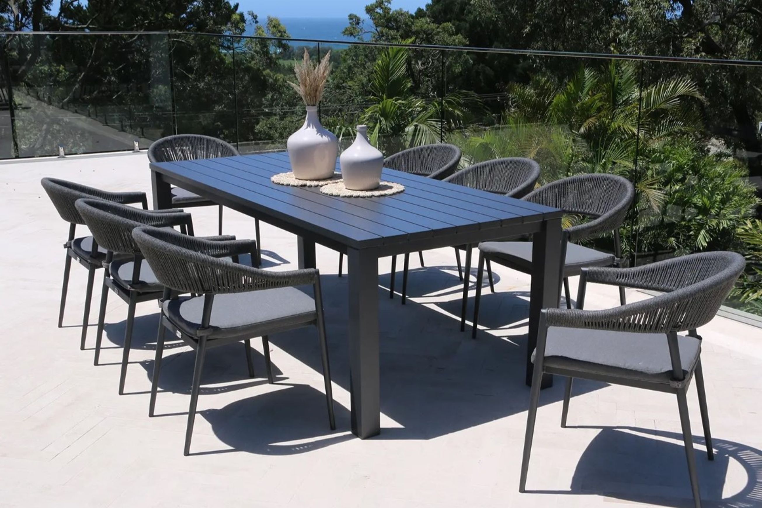 Cove Outdoor Dining Table 220cm | Charcoal