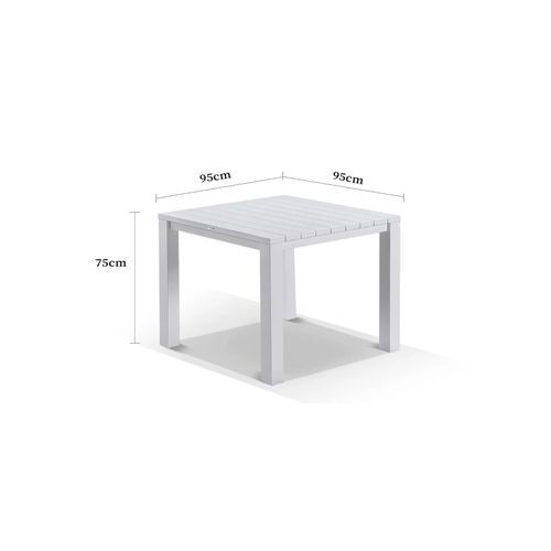 Cove Table 95cm with Cove Chairs 5pc Dining Set - White