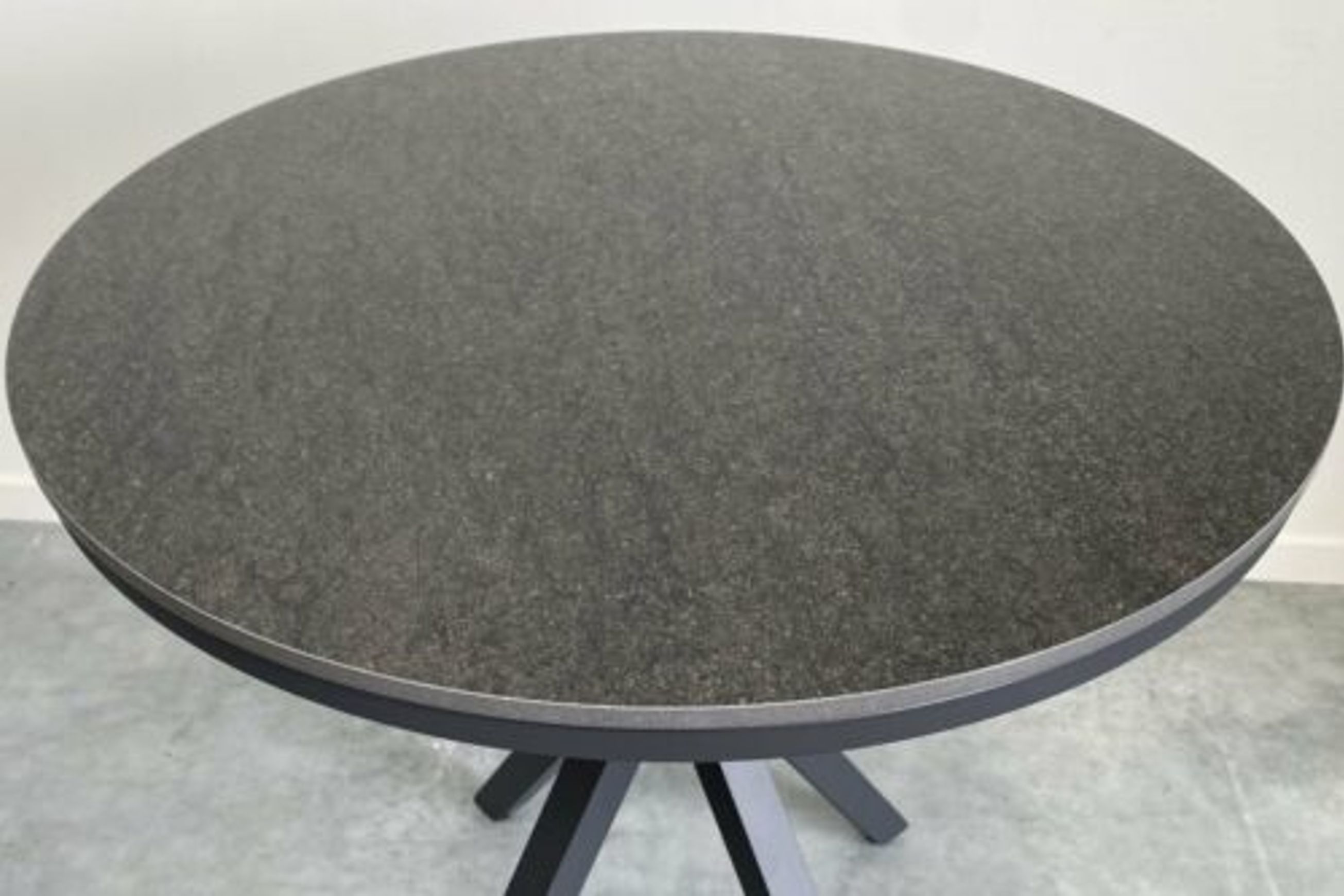 Cove Round Ceramic Table with Cove Chairs 5pc Set  - Charcoal