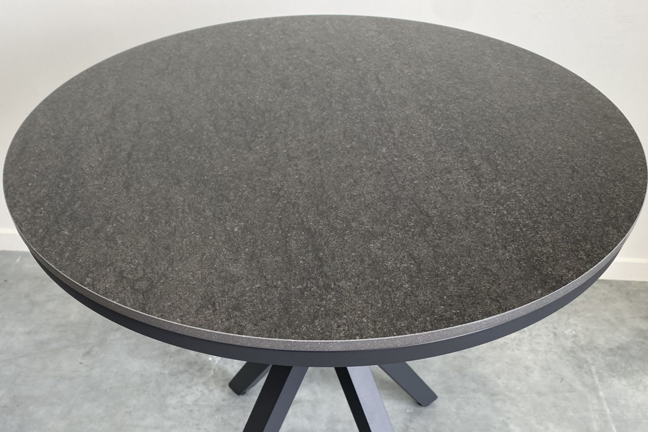 Cove Round Ceramic Outdoor Dining Table 100cm | Charcoa