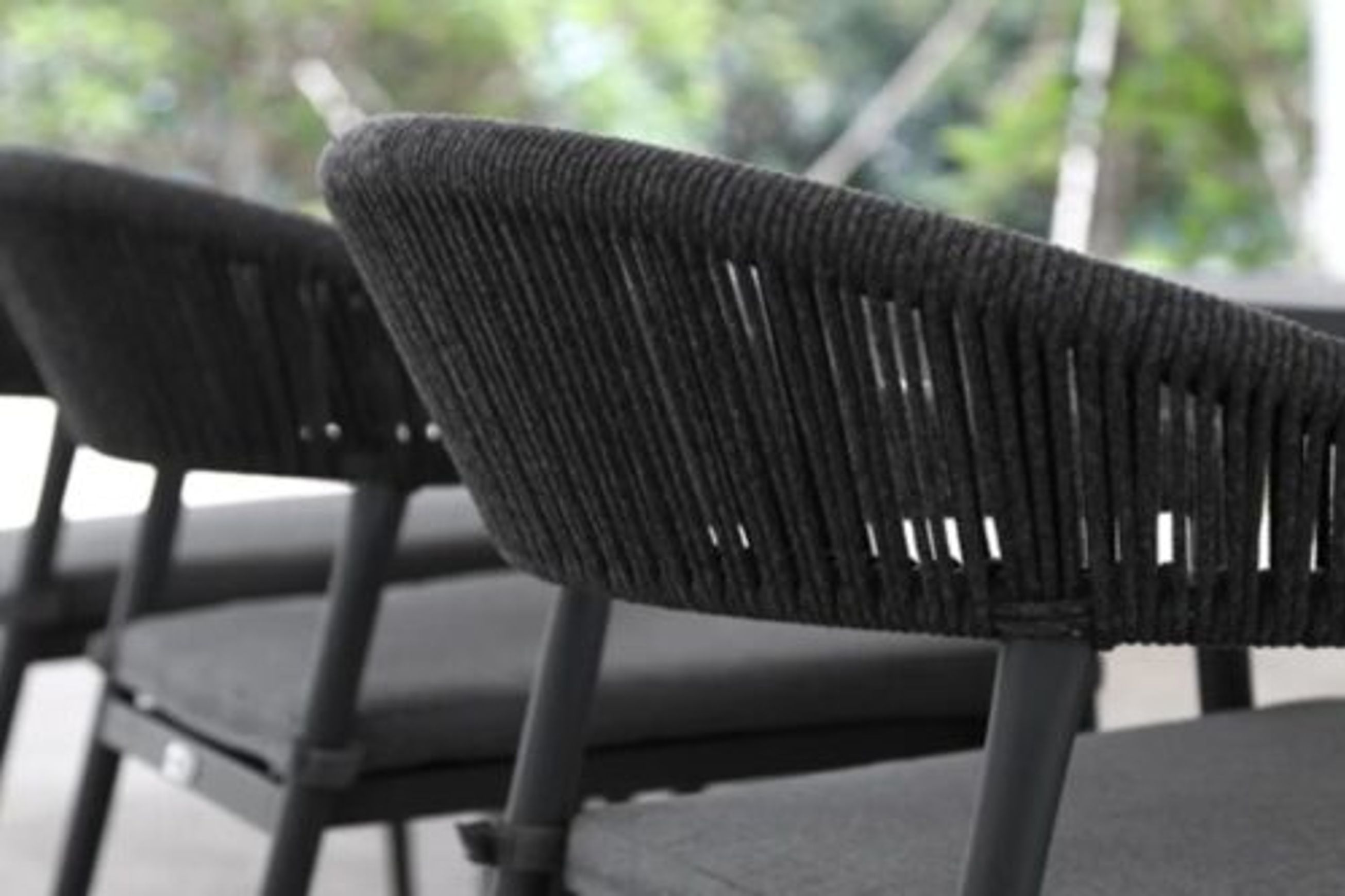 Cove Round Ceramic Table with Cove Chairs 5pc Set  - Charcoal