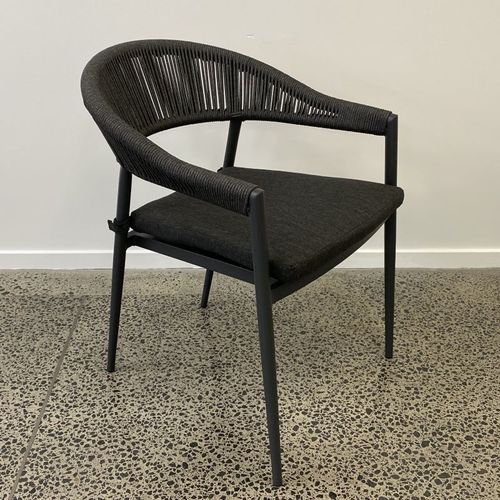 Cove Table 95cm with Cove Chairs 5pc Dining Set - Charcoal