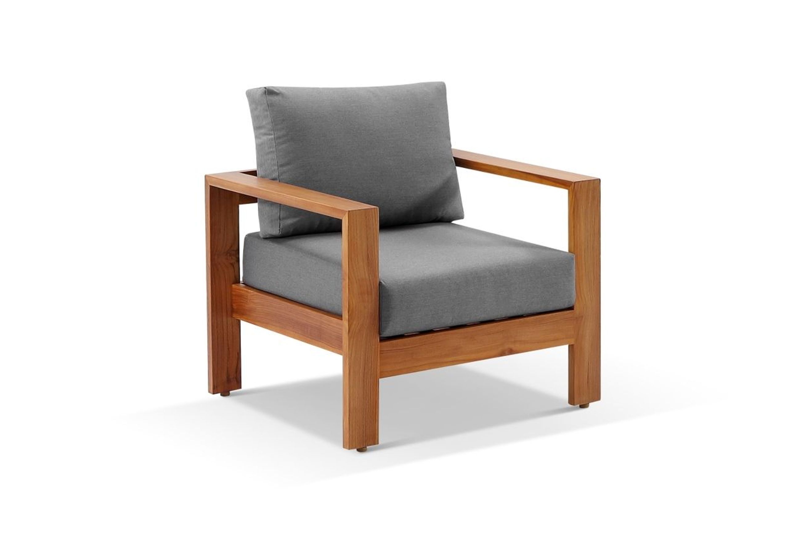 Delta 4pc Teak Lounge Set - Charcoal Sunbrella