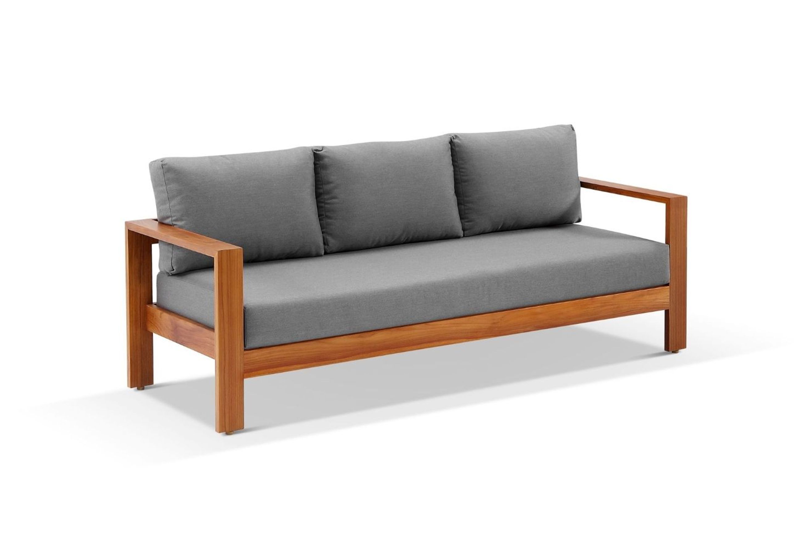 Delta 4pc Teak Lounge Set - Charcoal Sunbrella