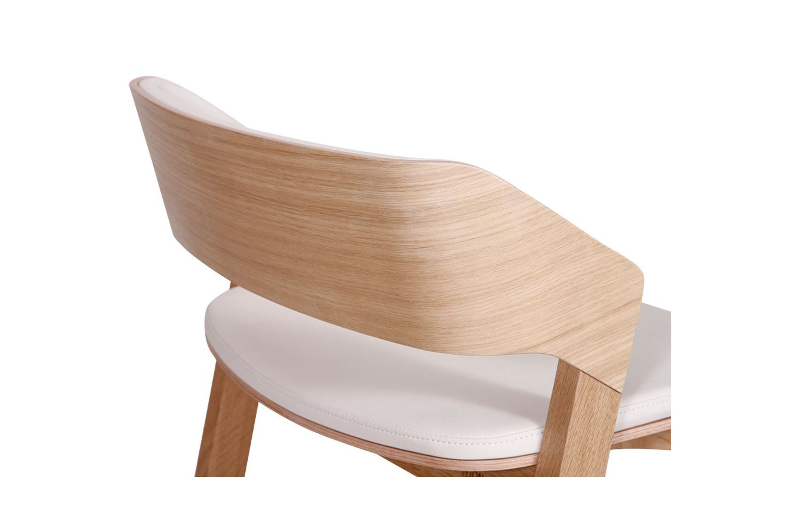 Merano Kitchen Stool - Natural Oak - White Pad - by TON