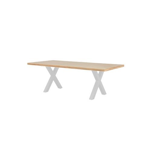 Emilie Aluminium Outdoor Dining Table 220cm | White X Legs