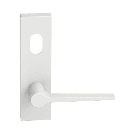 Rectangular Plate Lever #14 Cylinder/Concealed WHT