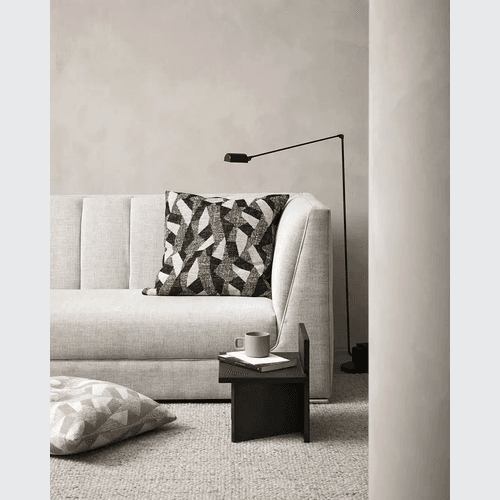 Baya Oscari Cushion - Black | Woven Abstract Design