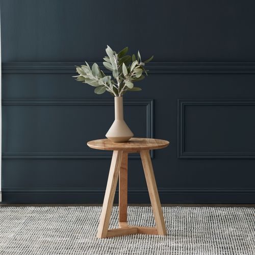 Franki Round Hardwood Side Table | Natural