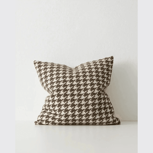 Weave Home Giovanni Cushion - Cocoa | Bouclé Houndstooth