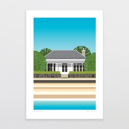 Beach Cottage Art Print