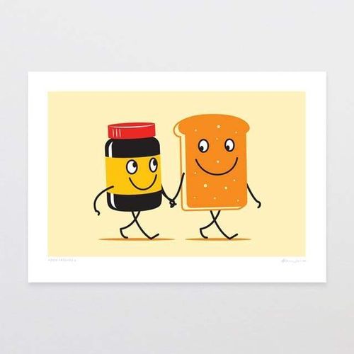 Food Friends 3 - Marmite & Toast Art Print