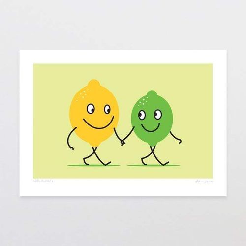 Food Friends 5 - Lemon & Lime Art Print