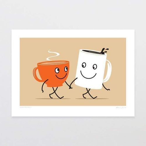 Food Friends 7 - Tea & Coffee Art Print