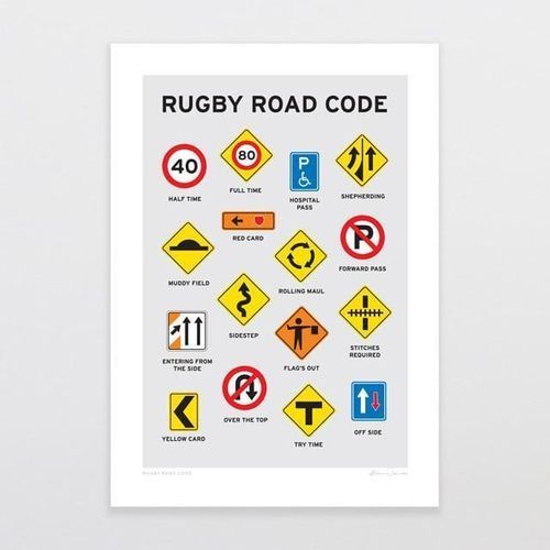 Rugby Road Code Art Print