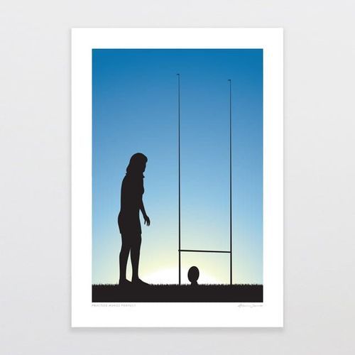 Practice Makes Perfect - Rugby Girl Art Print