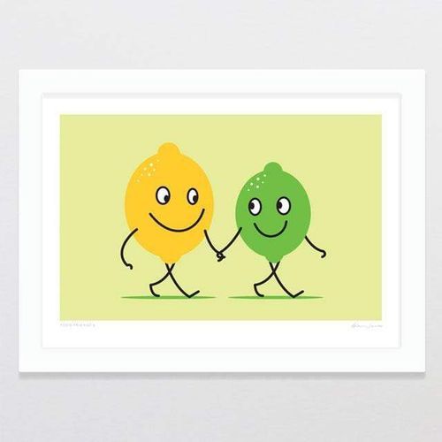 Food Friends 5 - Lemon & Lime Art Print