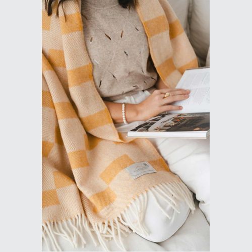 Ruanui Station Lambswool Throw - Gowdys Gold