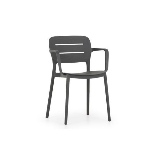 Grace Resin Arm Dining Chair - Charcoal