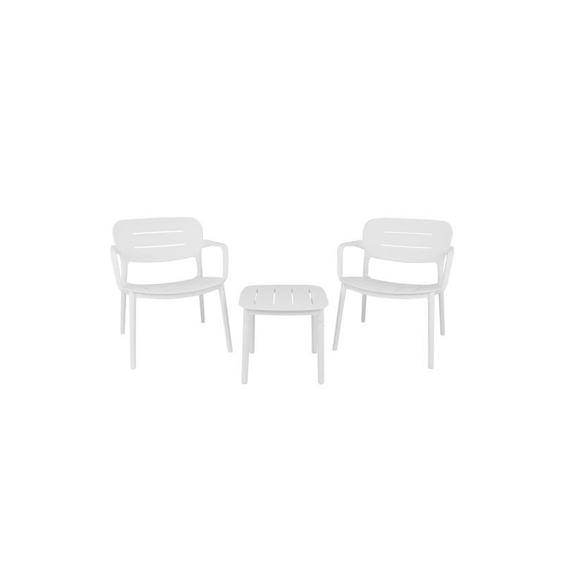 Grace Resin Outdoor 3pc Lounge Setting | White