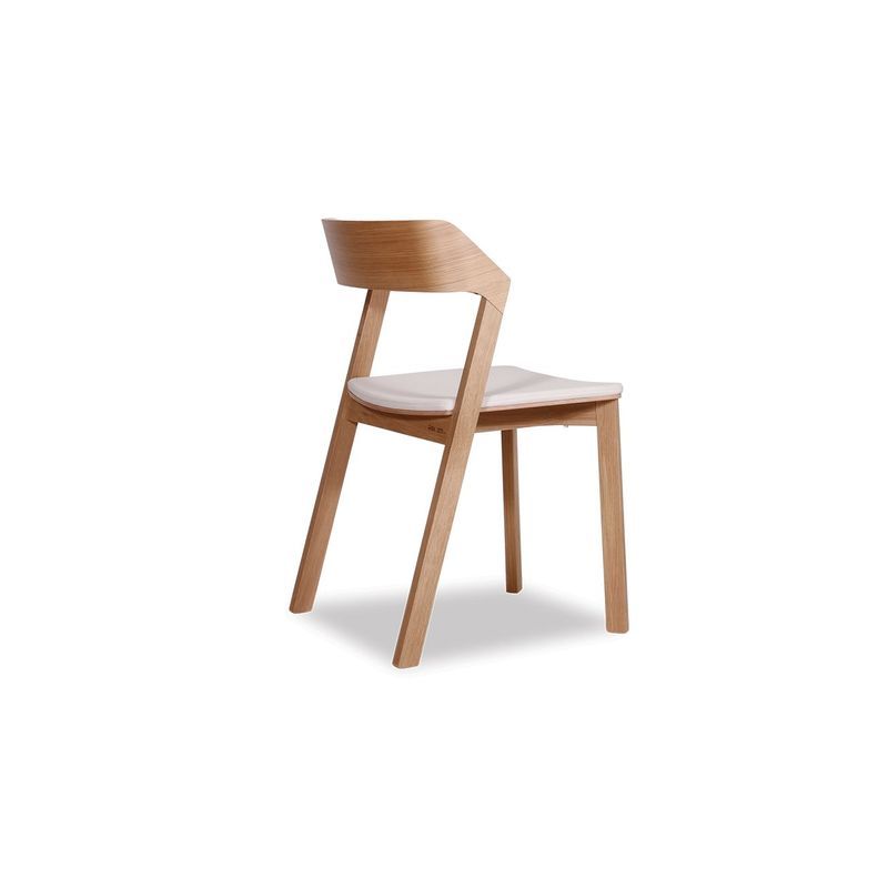 Merano Dining Chair - Natural Oak - White Pad - by TON