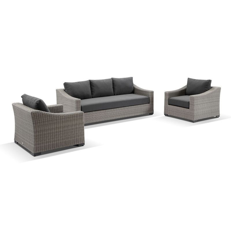 Hahei 3-Seater Lounge Set - Canvas Coal
