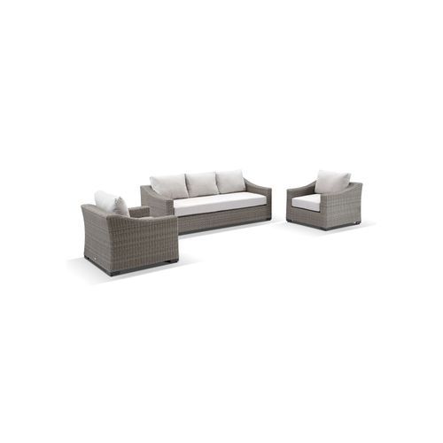 Hahei 3-Seater Lounge Set - Cast Silver